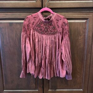 Free People beaded blouse sz S